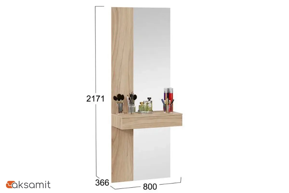 Тумба подвесная с зеркалом Порто СМ-102.08.001 (Яблоня Беллуно)
