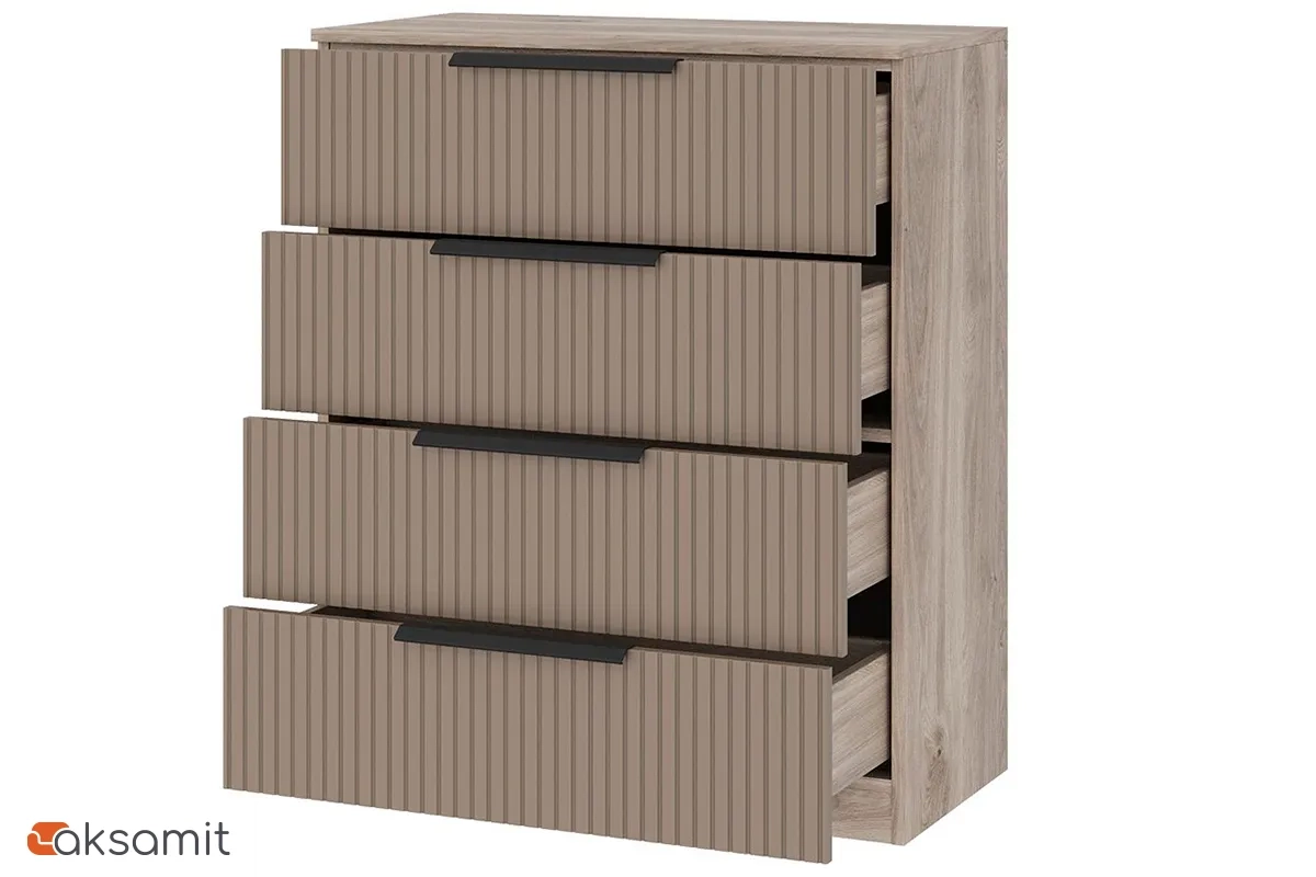 Комод Астория 03 (Дуб кастелло серый / Грей софт)