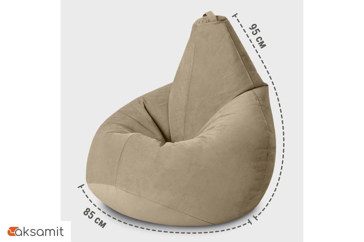 Кресло-мешок Груша Стандарт 3XL (Велюр / Теплый бежевый)