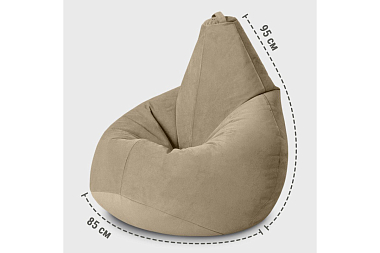 Кресло-мешок Груша Стандарт 3XL (Велюр / Теплый бежевый)