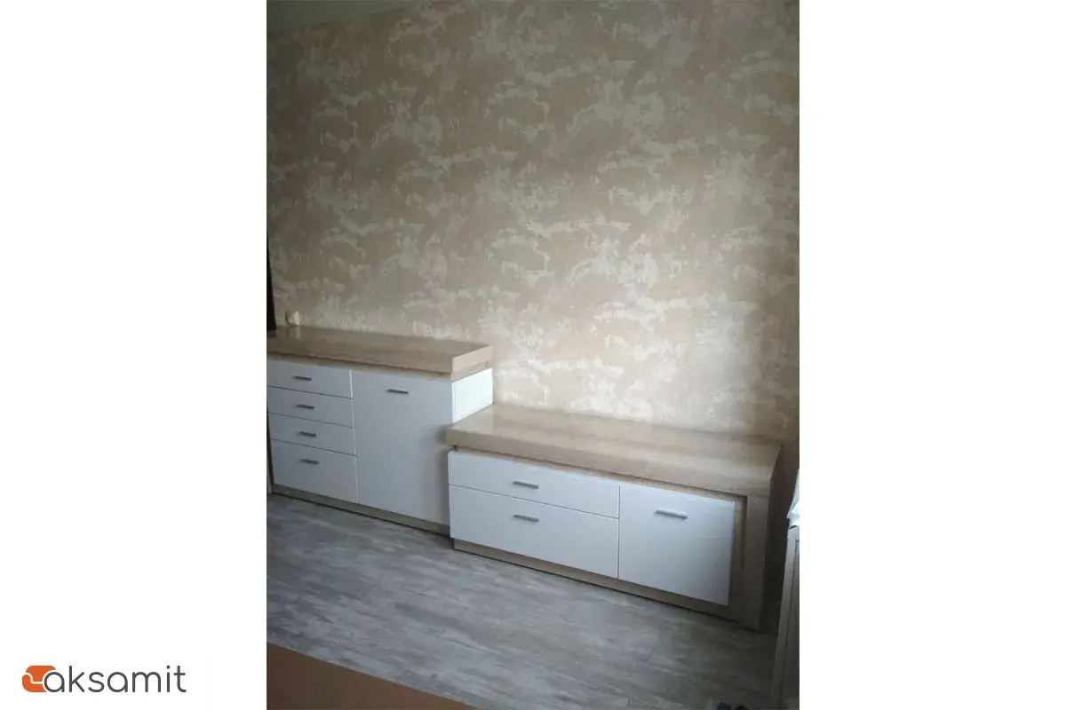 Комод Люмен 3 белый снег глянец