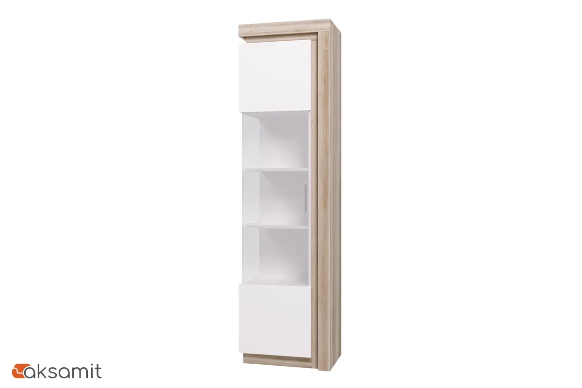 Шкаф-витрина Люмен 5 белый снег глянец