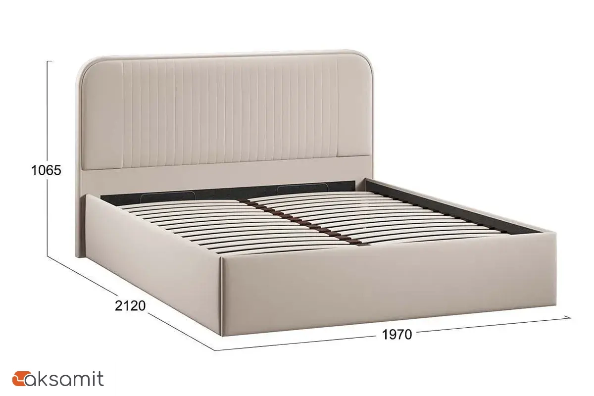 Кровать Тиффани c подъемным механизмом Тип 1 и заглушиной 180х200 (Велюр / Confetti Cream)