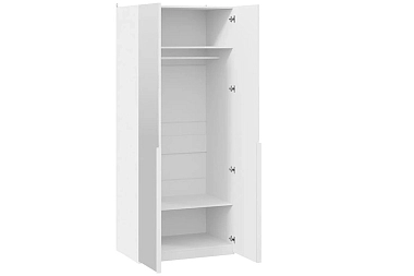 Шкаф для одежды Порто СМ-393.07.004 с 2 зеркальными дверями (580) (Белый жемчуг/Белый жемчуг)