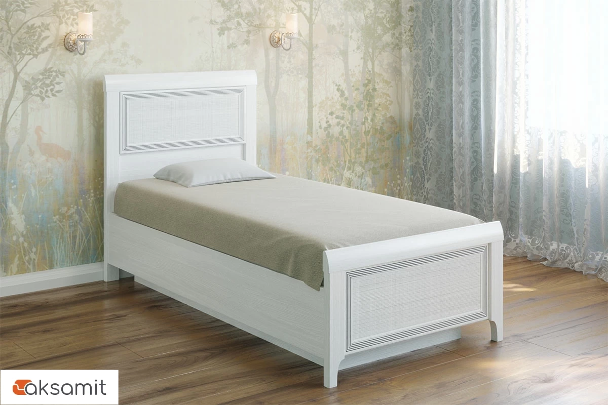 Кровать КР-1025 90х190 (Снежный Ясень)