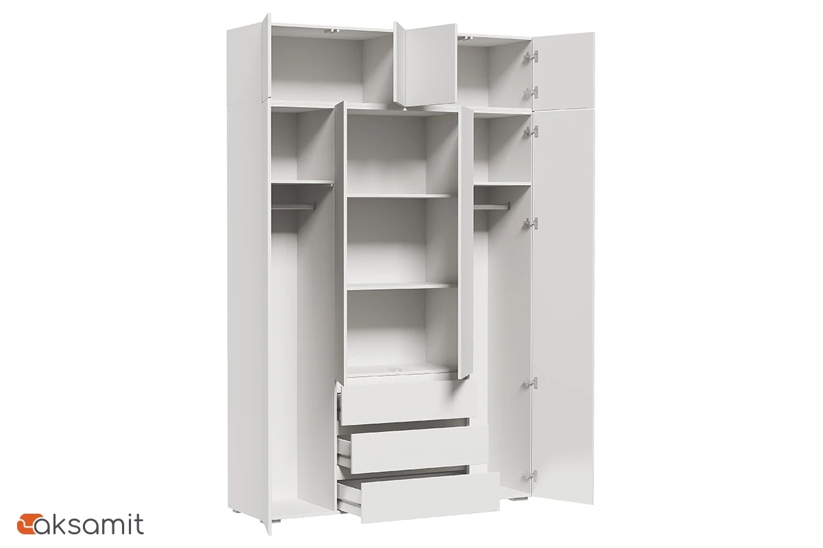 Шкаф с антресолью 4-створчатый Веста (Белый)