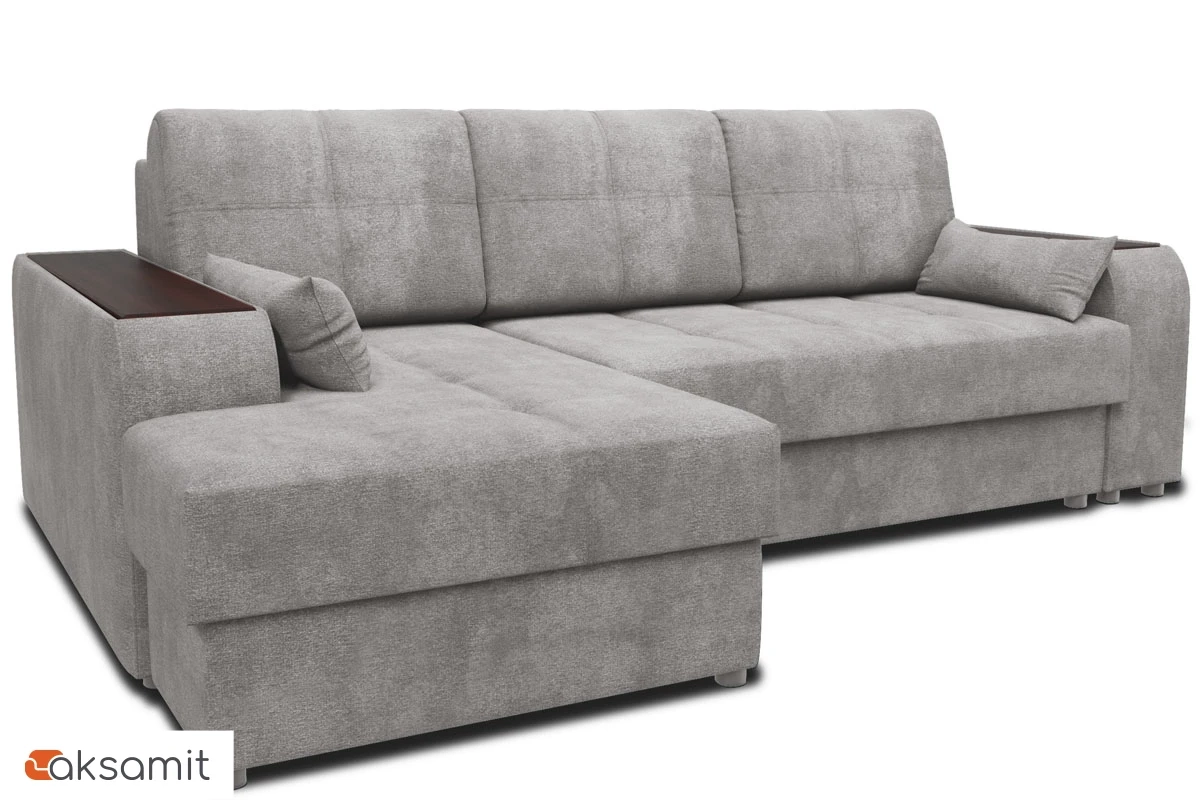 Угловой диван Остин ДКУ Tornado Серебро