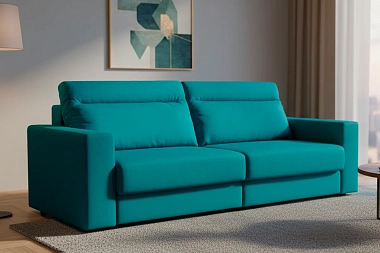 Диван Vega 2 (Набивные подушки/Отстрочка/НПБ) Джекпот Блю