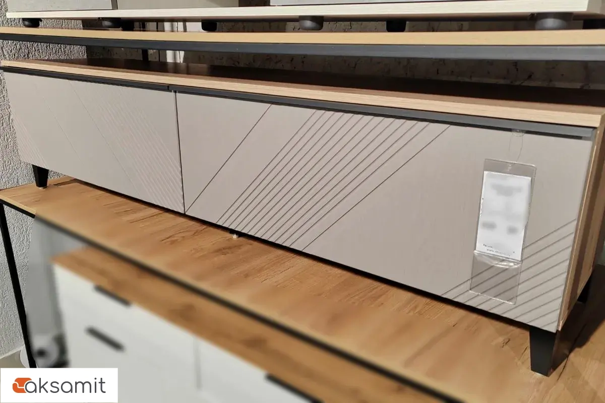 Тумба большая 1800 Кенди Мод.2 (Дуб Альпийский/Ясень Грей Софт)