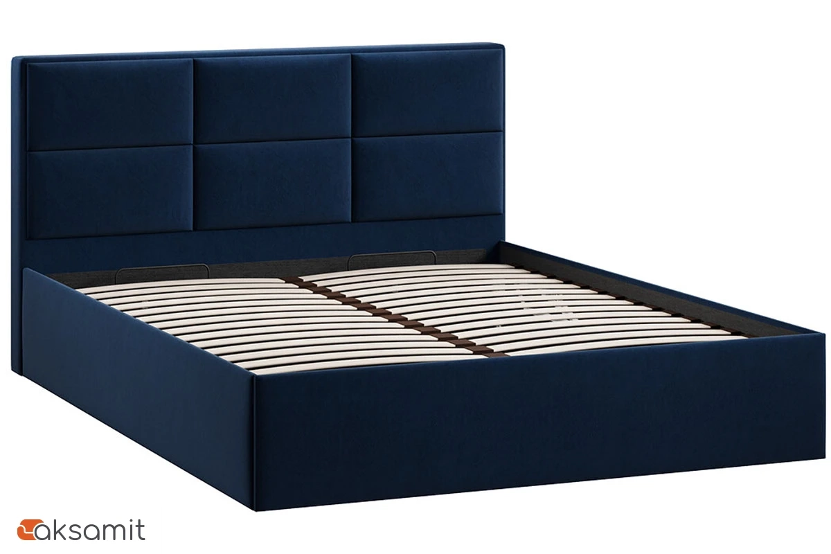 Кровать Стелла c ПМ 160х200 Тип 1 (Микровелюр/Wellmart Blue) Кровать Стелла c ПМ 160х200 Тип 1 (Микровелюр/Wellmart Blue)