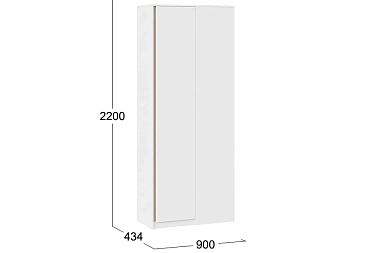 Шкаф угловой с накладкой Сканди СМ-386.07.023 (Дуб Гарден/Белая/Глиняный серый)