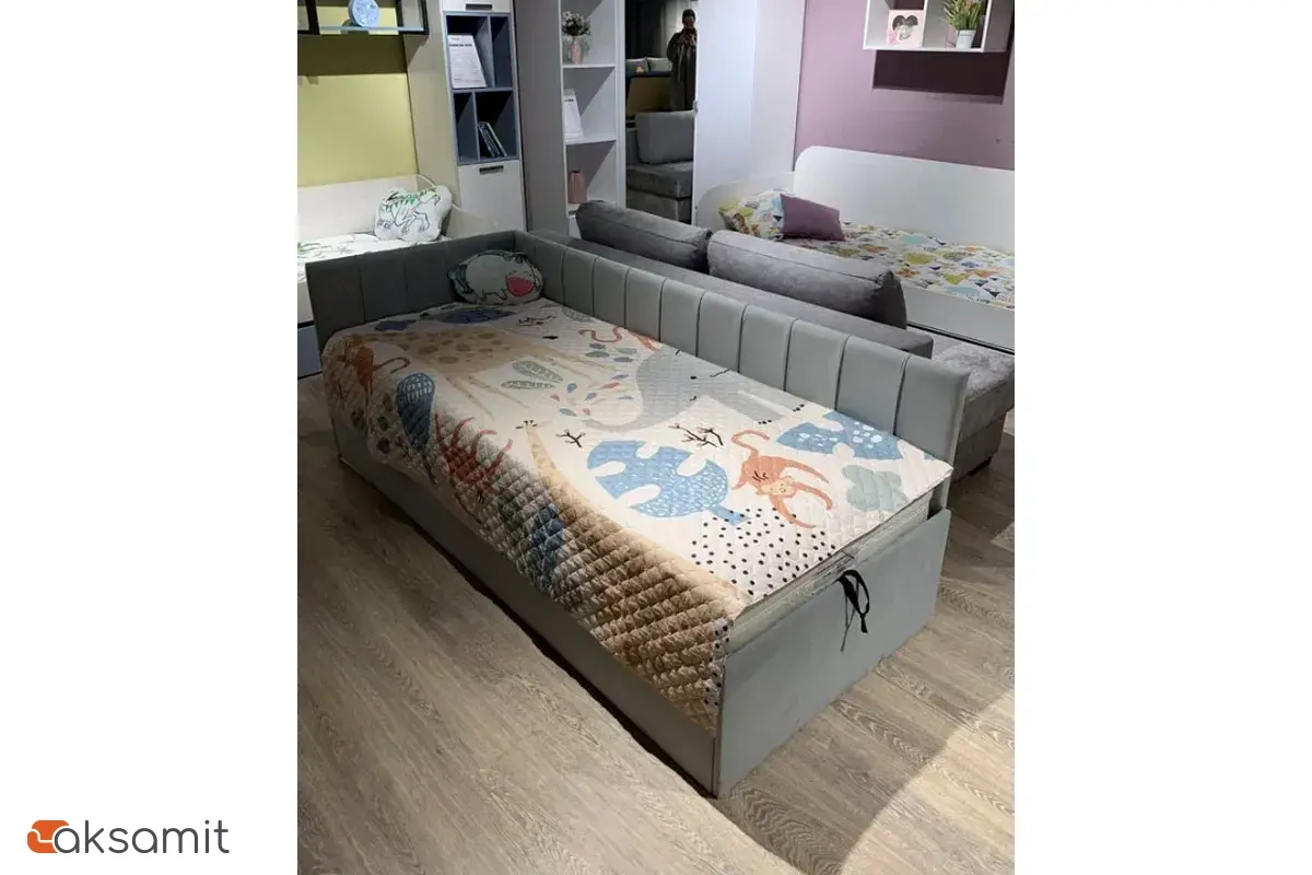 Кровать Мика с ПМ 90х200 универсальная Newtone Light GREY Кровать Мика с ПМ 90х200 универсальная Newtone Light GREY