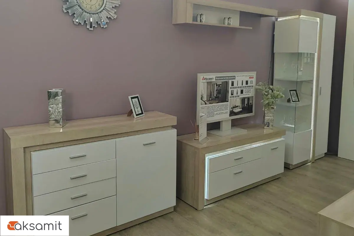 Шкаф-витрина Люмен 5 белый снег глянец