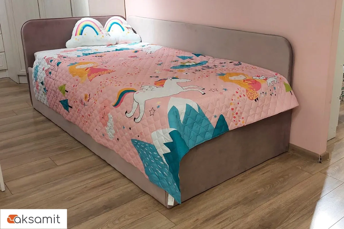 Кровать угловая Джеки с ПМ (122) 90х200 (Розовый/California 390) Кровать угловая Джеки с ПМ (122) 90х200 (Розовый/California 390)