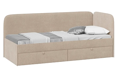 Кровать Молли с мягкой обивкой Тип 1 80х200 (Микровелюр/Scandi Cream 03)