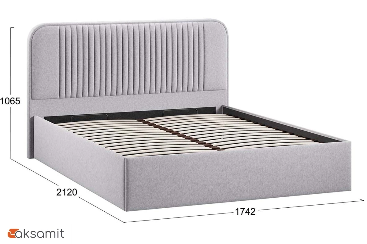 Кровать Тиффани c ПМ 160х200 Тип 1 (Микровелюр Jercy/Silver) Кровать Тиффани c ПМ 160х200 Тип 1 (Микровелюр Jercy/Silver)