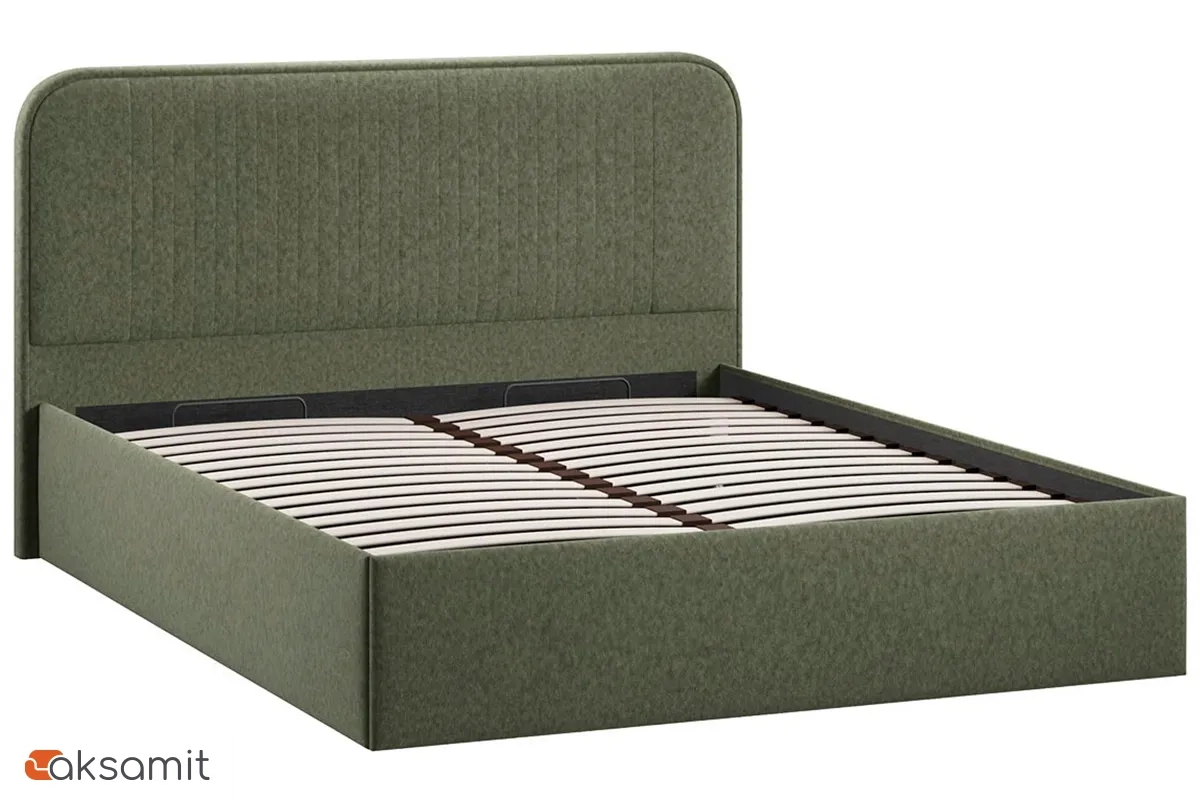Кровать Тиффани Тип 1 с ПМ и заглушиной 160х200 (Микровелюр/Jercy Deep Green)