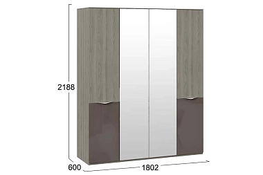 Шкаф комбинированный Либерти СМ-297.07.445 (Хадсон/Фон Серый)