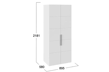 Шкаф для одежды Наоми СМ-208.07.03 (Белый глянец)