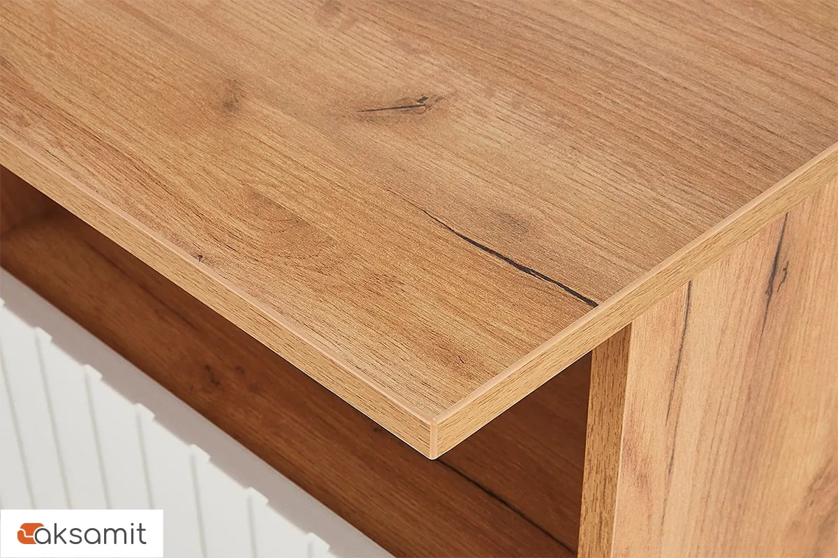 Стол письменный Хилтон Тип 1 (Дуб Крафт Золотой/Белый матовый)