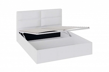 Кровать Глосс Тип 1 с мягкой обивкой и подъемным механизмом 140х200 (Белая)