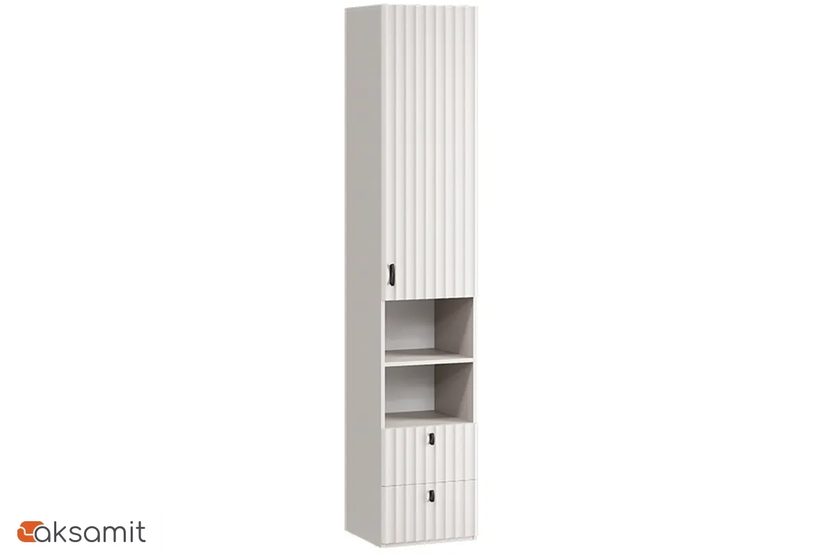 Шкаф комбинированный Тиффани Исп.2 с 1 дверью / 2 ящика (Кашемир / Кашемир матовый)