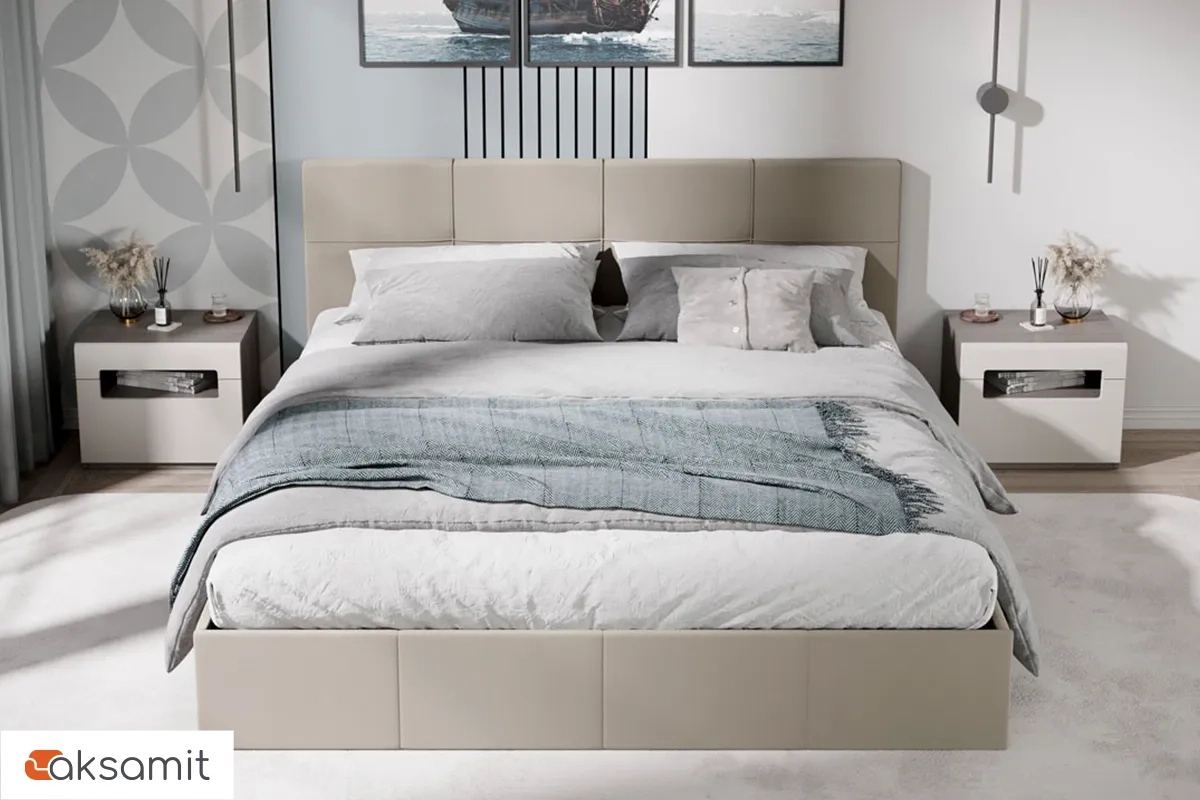 Кровать Лора с ПМ и заглушиной 180х200 (Велюр / Confetti Cream)