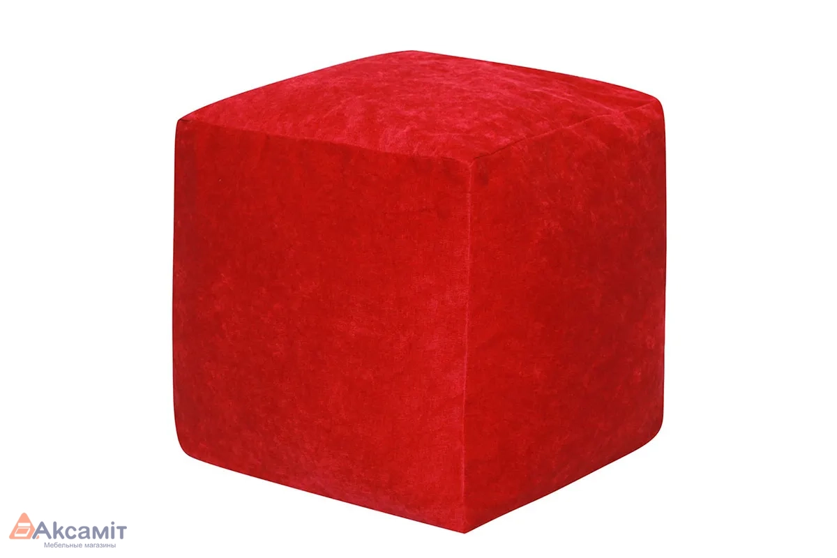 Пуфик Куб (Красный/Микровельвет)
