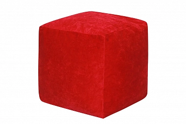 Пуфик Куб (Красный/Микровельвет)