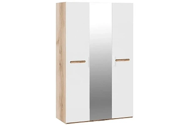 Шкаф комбинированный с 3 дверями Фьюжн ТД-260.07.43 (Белый глянец/Дуб Делано)