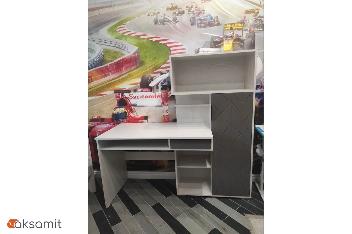 Стол компьютерный Бэйсик (Ясень анкор/Смоки софт)