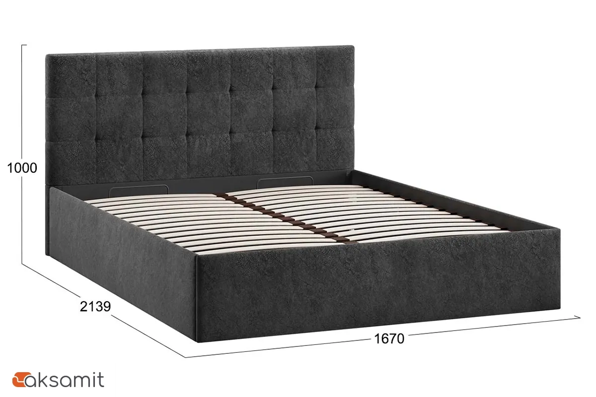 Кровать Джоли с ПМ Тип 1 без заглушины 160х200 (Микровелюр/Wellmart Graphite) Кровать Джоли с ПМ Тип 1 без заглушины 160х200 (Микровелюр/Wellmart Graphite)