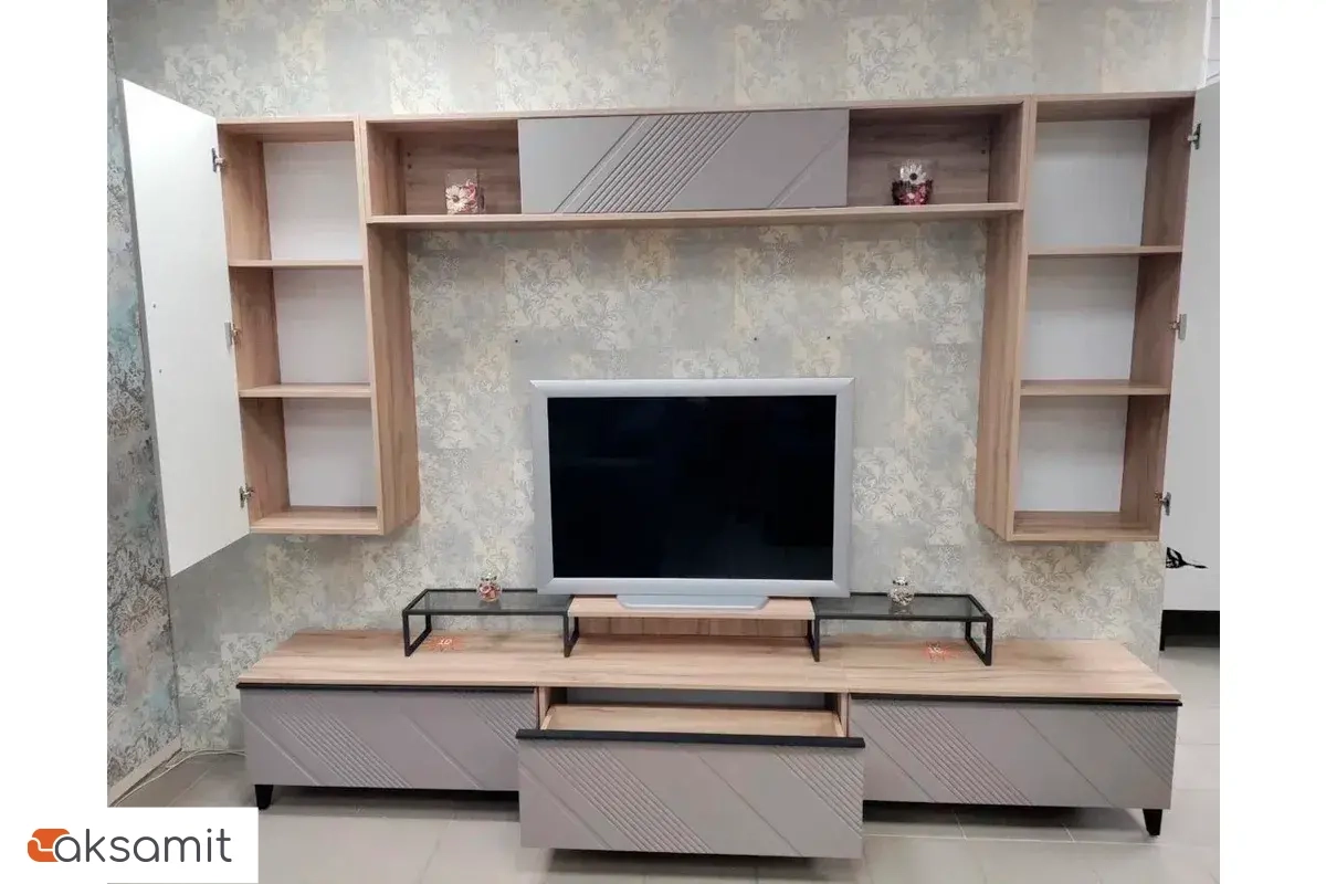 Тумба большая 1800 Кенди Мод.2 (Дуб Альпийский/Ясень Грей Софт)