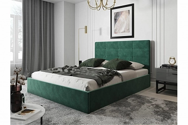 Кровать Соната 140х200 с ПМ (Велюр/Зеленый)