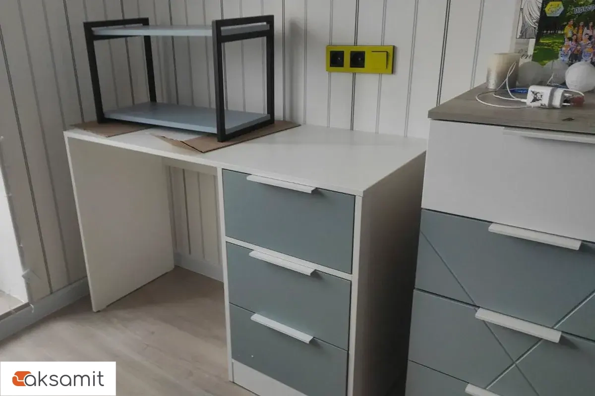 Стол письменный Марли Тип 1 (Белый/Серо-голубой)