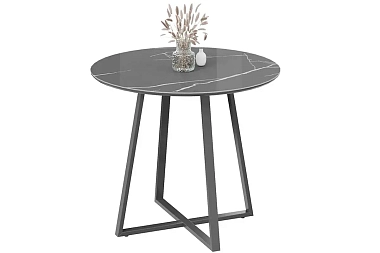 Стол обеденный Милан Тип 1 (Серый муар/Стекло глянцевое серый мрамор)