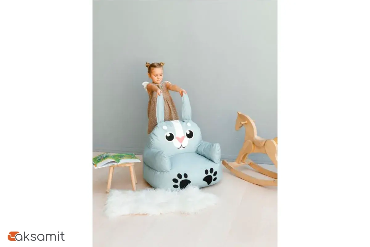Пуфик Зайчик S Голубой