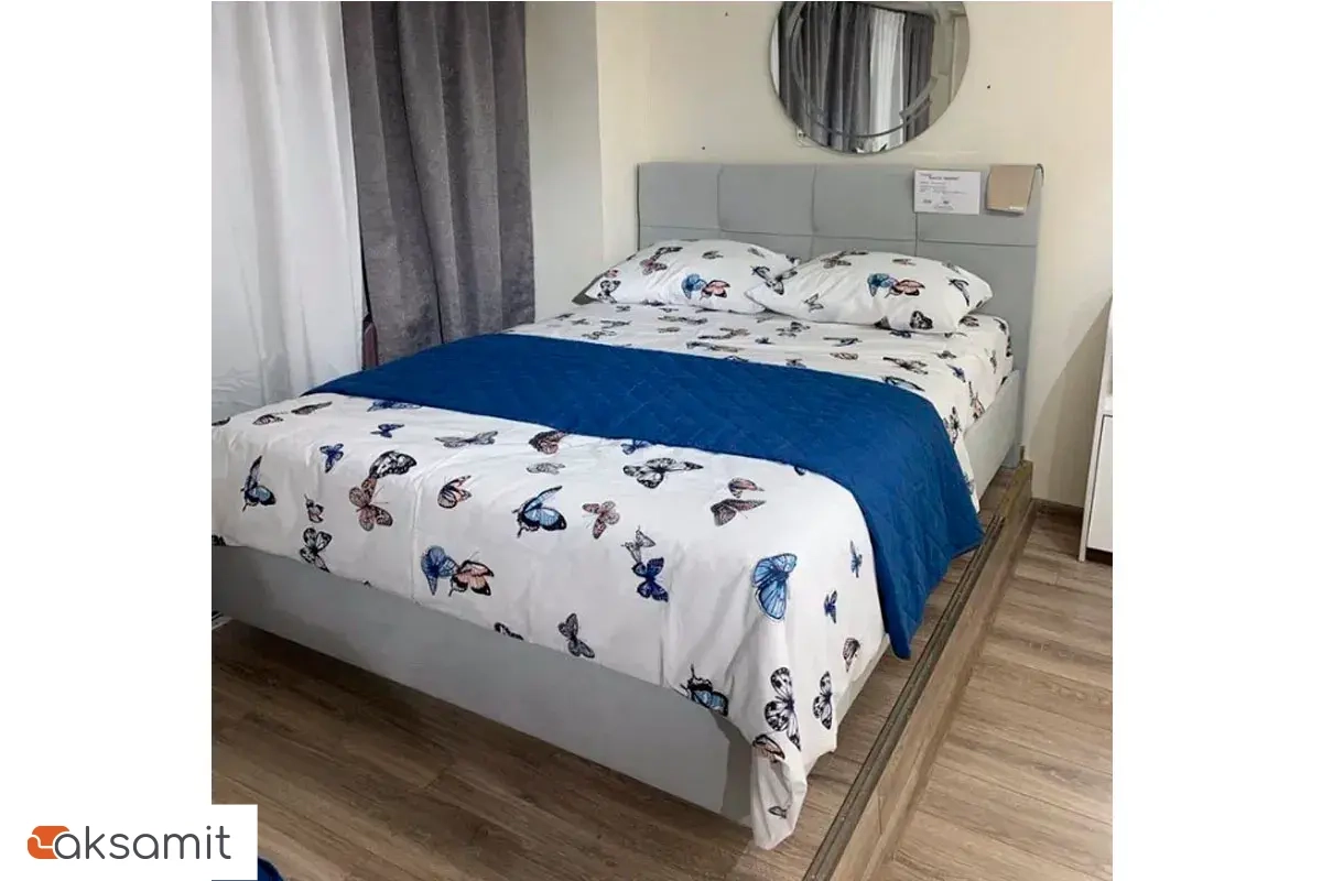 Кровать Каприз на латах 160х200 (Newtone Light GREY (светло-серый)) Кровать Каприз на латах 160х200 (Newtone Light GREY (светло-серый))