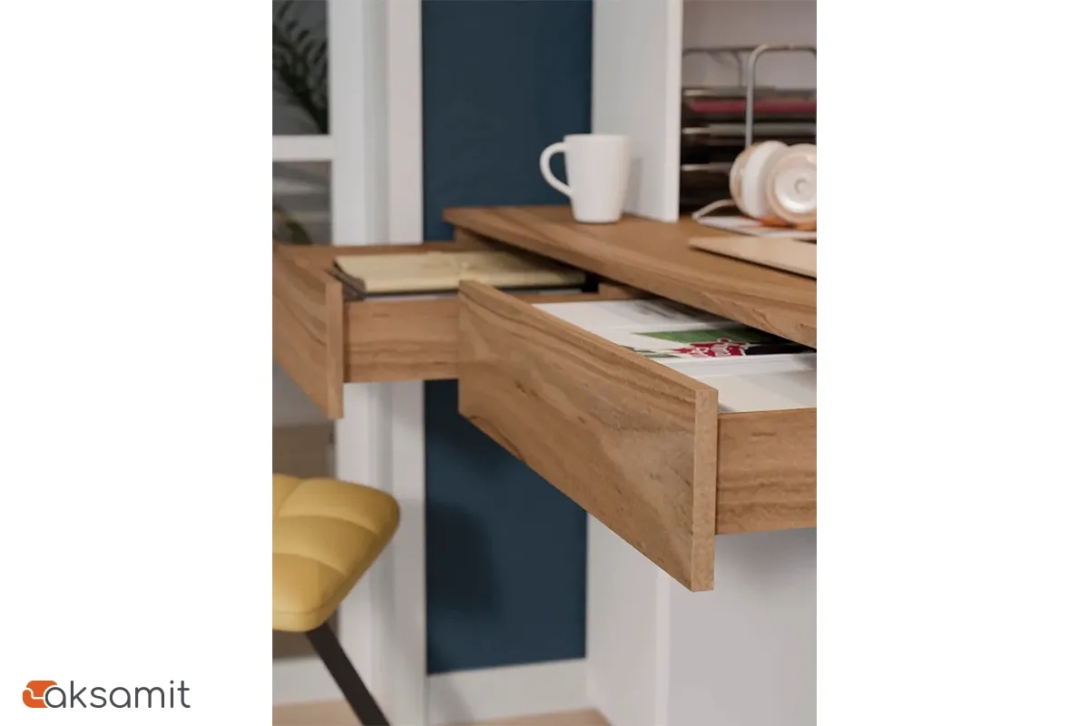 Стол письменный со шкафом Порто СМ-393.15.012 (Белый жемчуг/Яблоня беллуно/Белый софт)