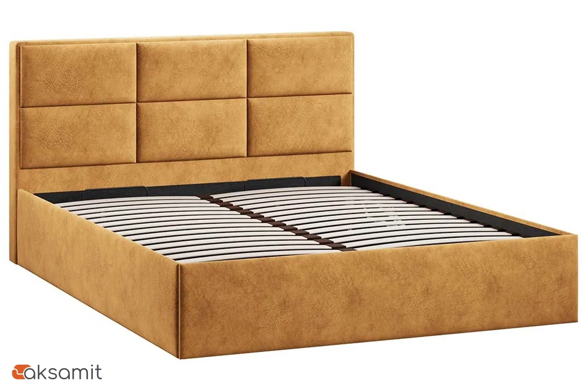 Кровать Стелла Тип 1 c ПМ 160х200 (Микровелюр/Wellmart Yellow) Кровать Стелла Тип 1 c ПМ 160х200 (Микровелюр/Wellmart Yellow)