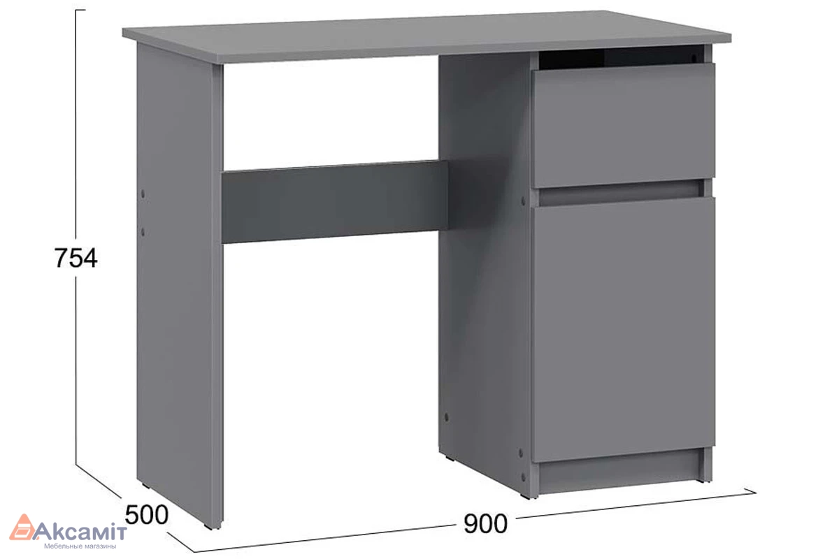 Стол письменный Денвер (0,9м) Исп.2 (Графит серый)