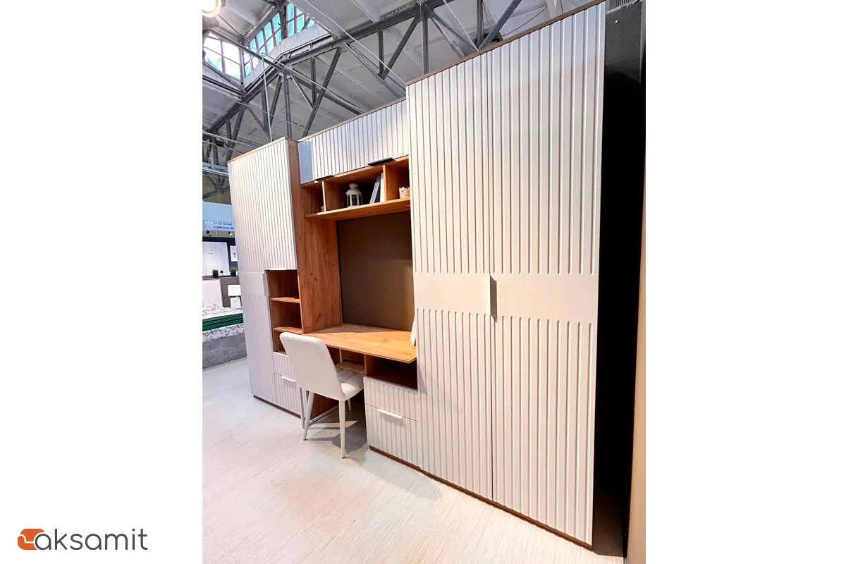 Стол письменный Хилтон Тип 1 (Дуб Крафт Золотой/Белый матовый)