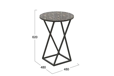 Стол со стеклянной поверхностью ДП 1-03-05 исп.2 (Черный/Стекло с рисунком Coffe)
