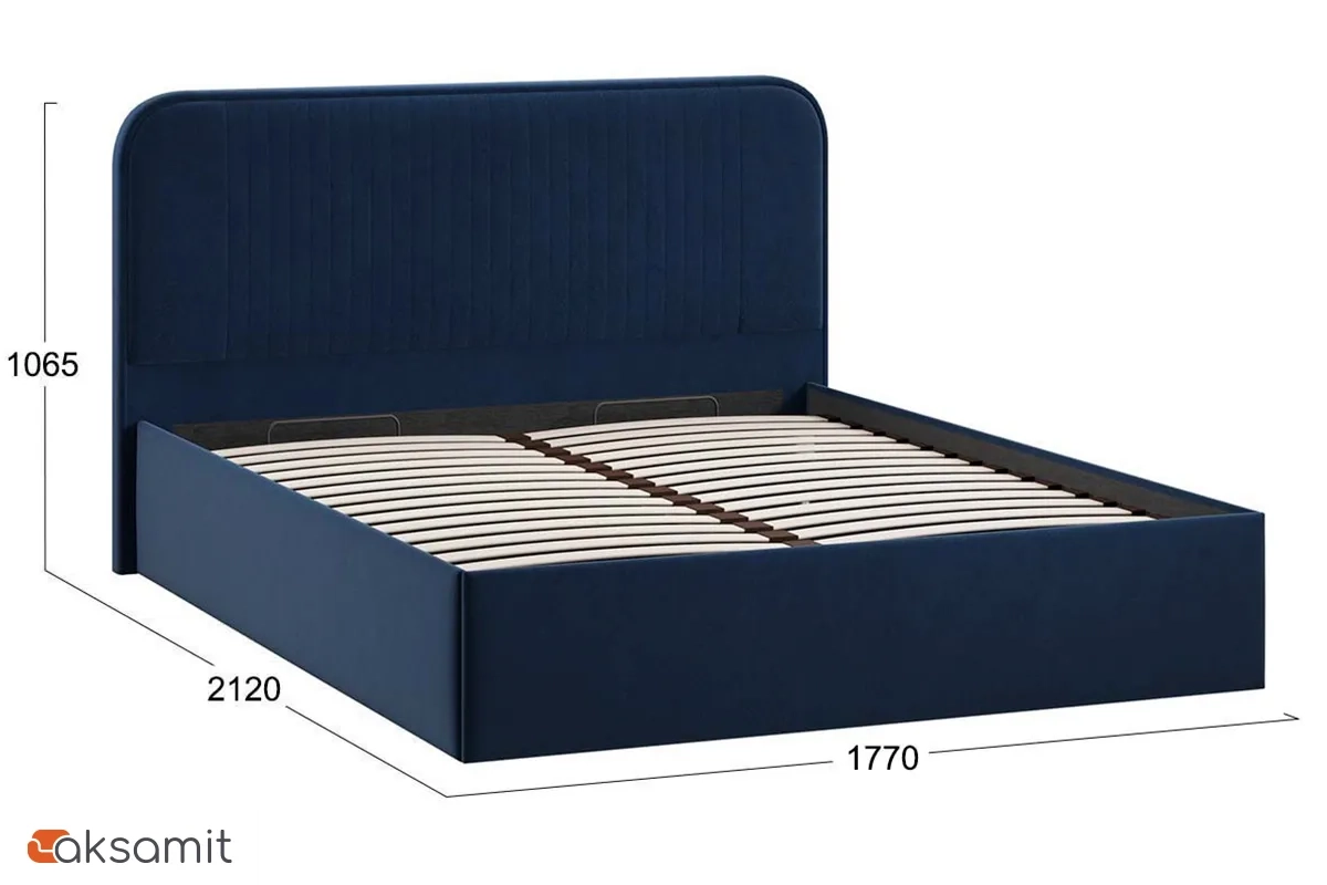 Кровать Тиффани Тип 1 с ПМ и заглушиной 160х200 (Микровелюр/Wellmart Blue)