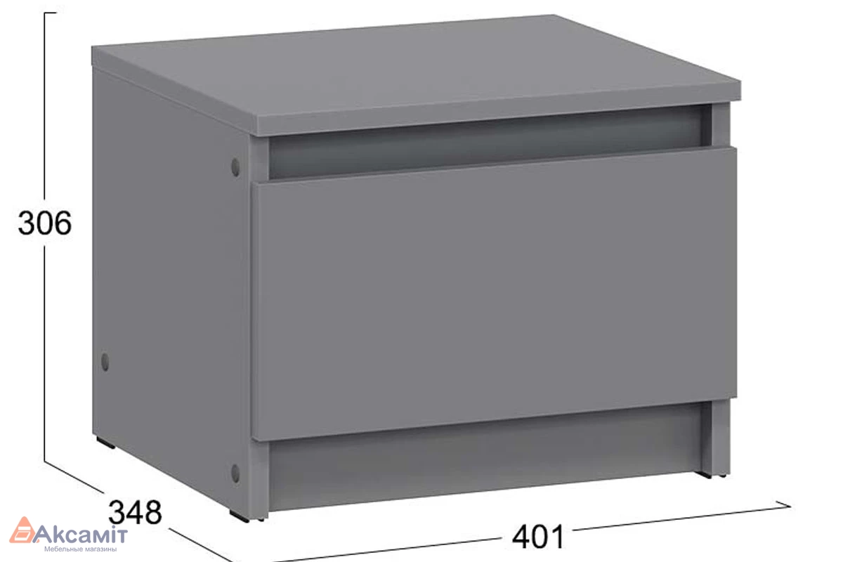 Тумба прикроватная Денвер Исп.2 (Графит/Серый)
