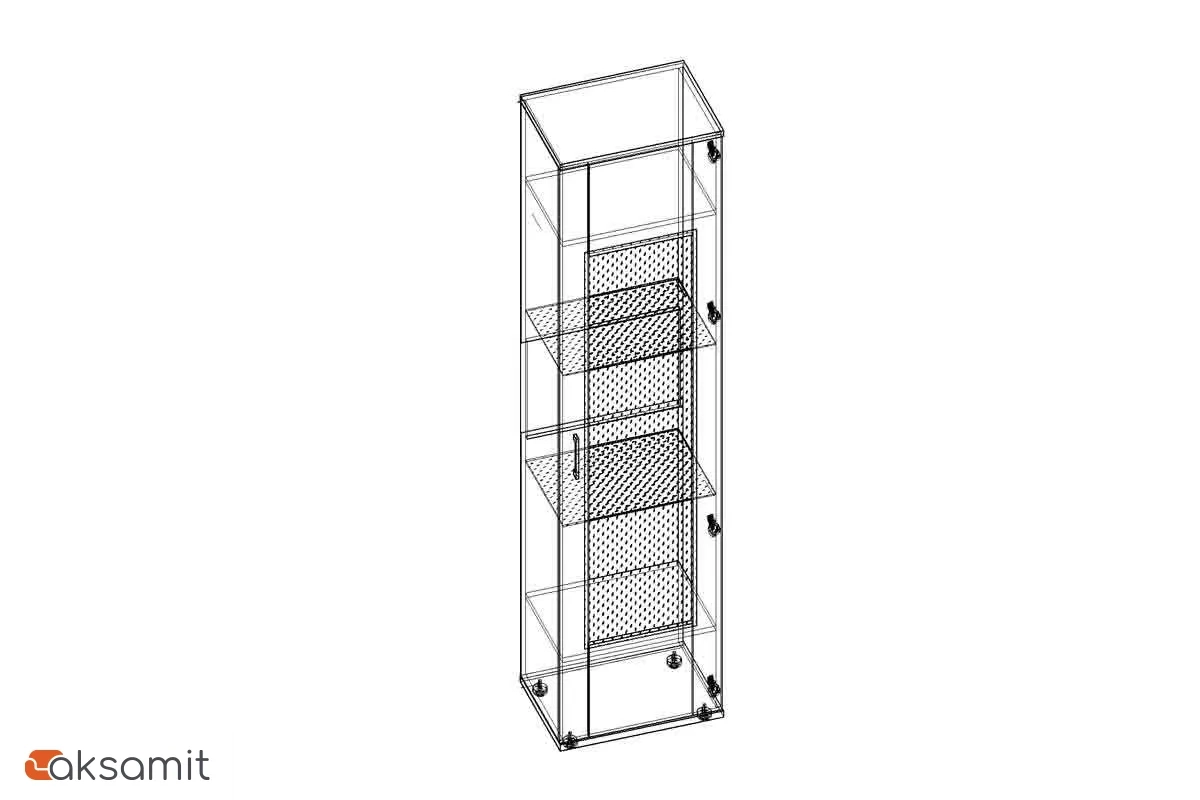 BERLIN 15 Витрина (Ясень Шимо Светлый/Шоколад Глянец) фото