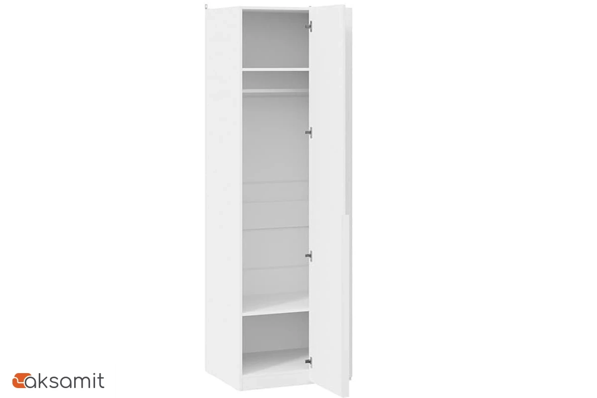 Шкаф угловой Порто СМ-393.07.006 с 1 глухой дверью (580) (Белый жемчуг/Белый софт)