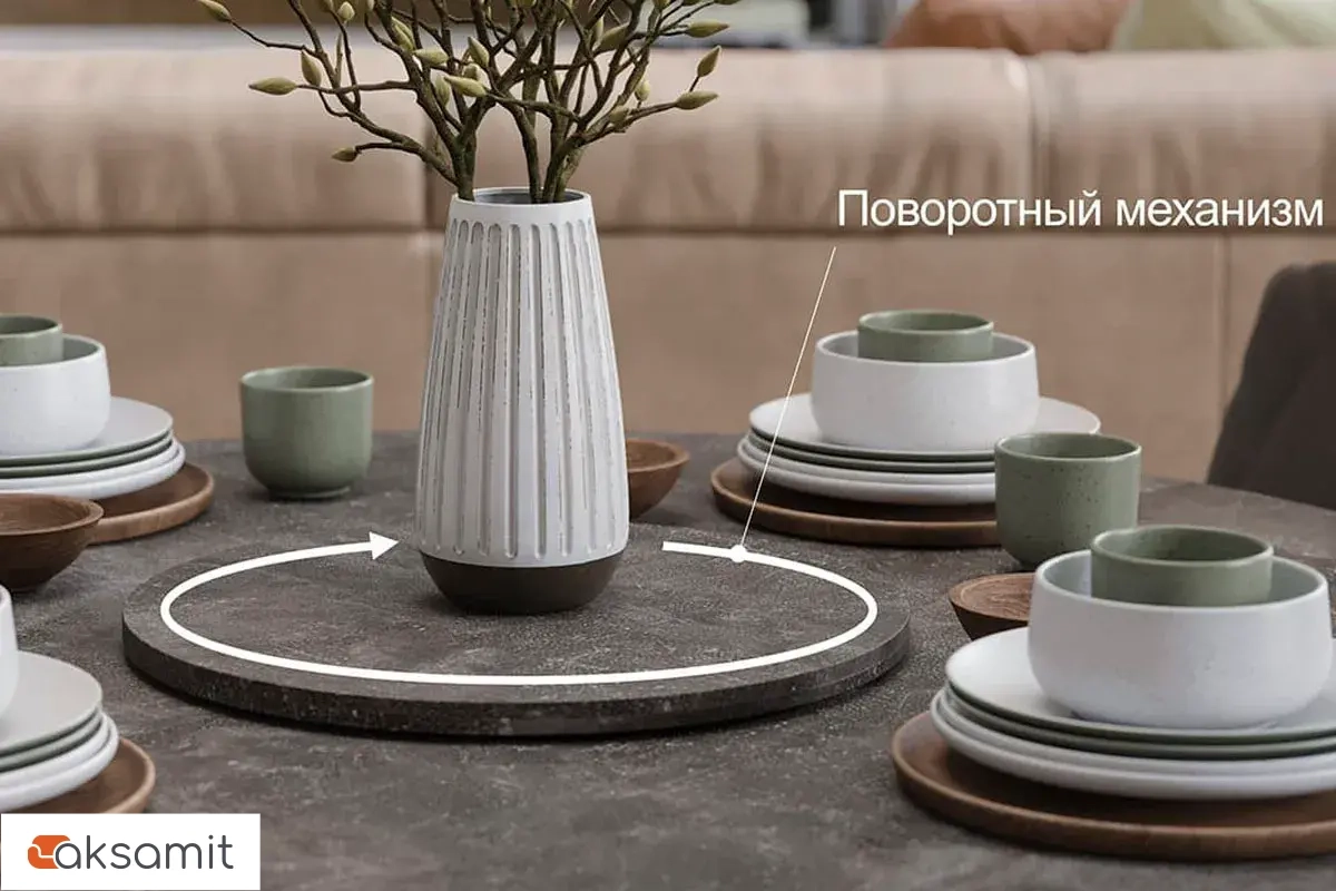 Стол обеденный Райнер Тип 1 (Белый/Ателье темный)