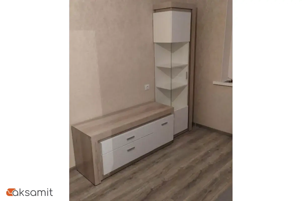 Шкаф-витрина Люмен 5 белый снег глянец