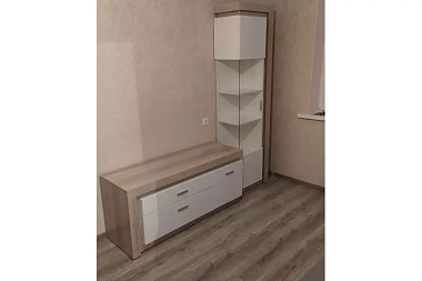 Шкаф-витрина Люмен 5 белый снег глянец фото